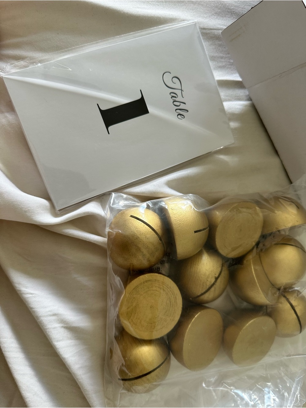 Gold Wooden Log Place Card Holders - Set of 12 table number Holders
